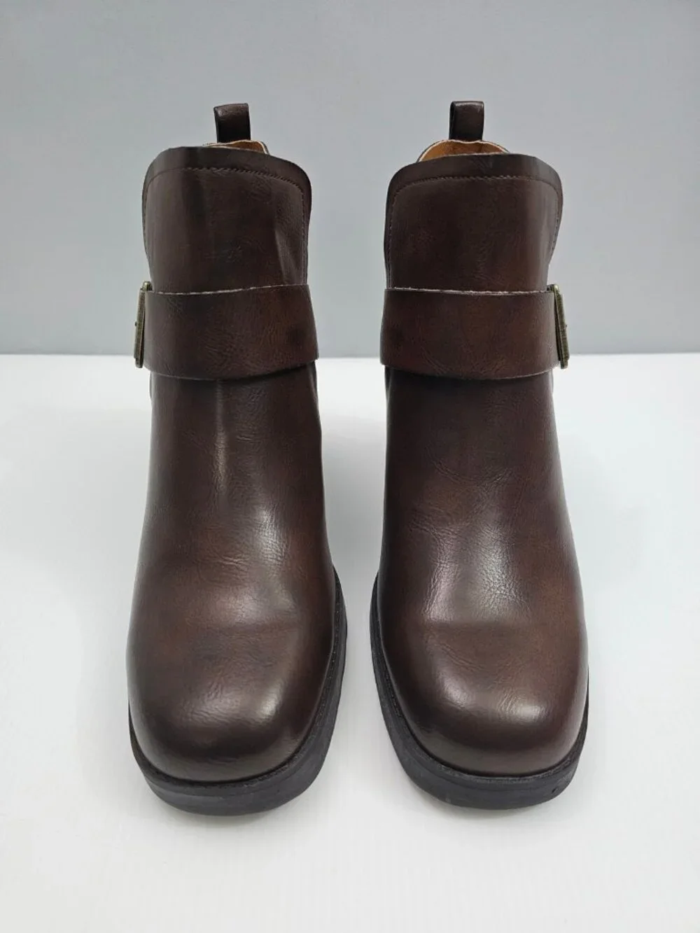 Korks Kork Ease Kari Ankle Bootie Womens 9.5 Dark Brown Leather Platform Heel